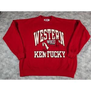 Vintage Western Kentucky WKU Crewneck Sweatshirt XL Red 90s Dodger USA True VTG
